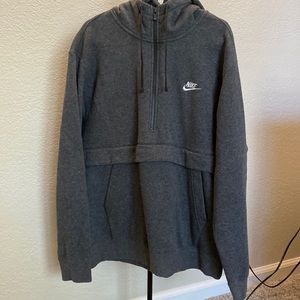 Nike brand gray hooded sweatshirt size Large